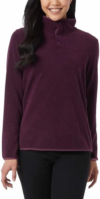 NWT 32 Degrees Women Midweight Snap Arctic Fleece Port Grape Sz S $70 L280