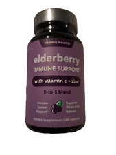 Elderberry Advanced 5-in-1 Blend with Zinc Vitamin C Garlic  Echinacea, 60 Caps