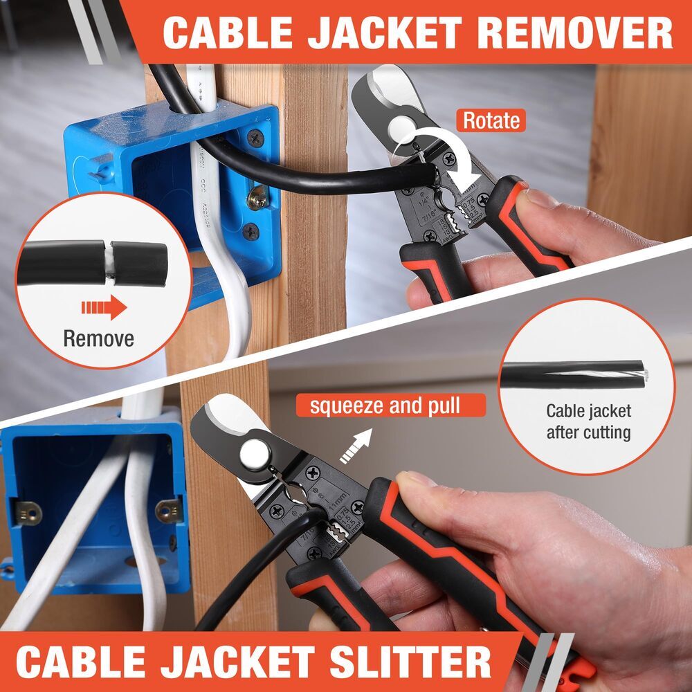 ValueMax 7" 4 in 1 Electrical Wire Stripper Jacket Removal Cable Stripper Cutter