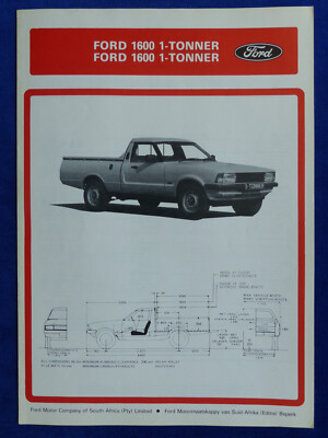 Ford 1600 1-Tonner Specifications MY 1982 - Prospekt Brochure 05.1981 Südafrika