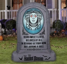 Disney Haunted Mansion 6 " Madame Leota Tombstone Inflatable Lighted & Sound NEW
