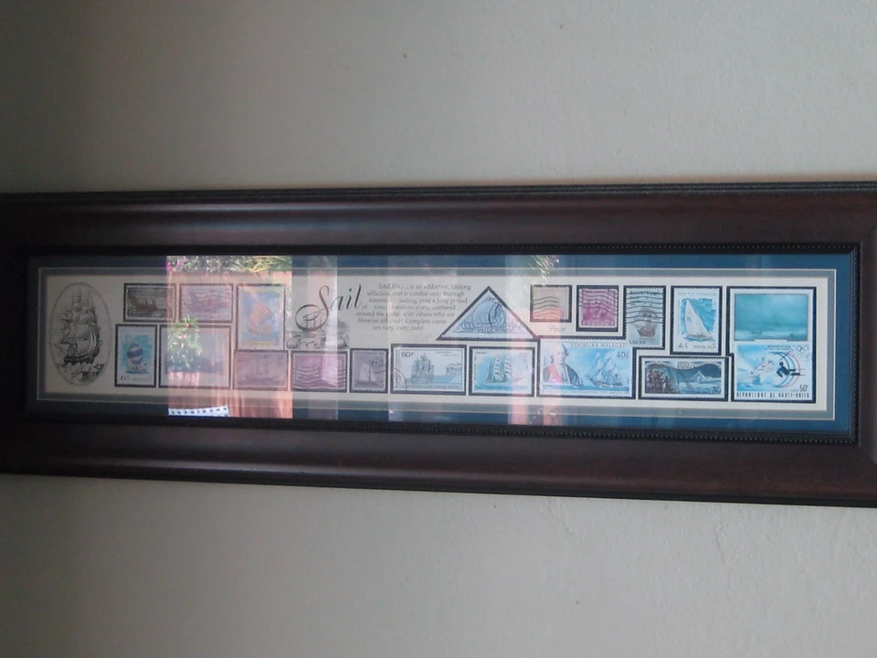 Framed sailing themed stamp collection - Image 2 of 4