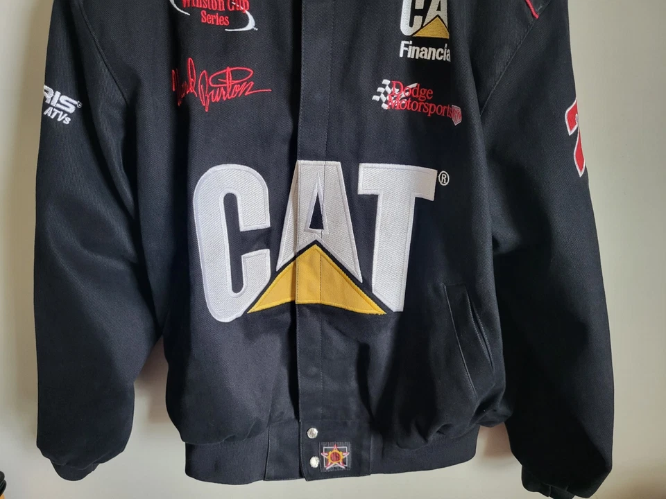 Chaqueta de diseño JH para hombre XXL amarilla CAT Ward Burton Racing Dodge Goodyear Nascar Foto 3 de 4