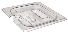 Cambro Camwear 1/6 Clear Notched With Handle Clear Food Pan Cover, 6 ct - Case