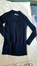 LOFT NWOT dark grey v neck wool blend sweater XXS