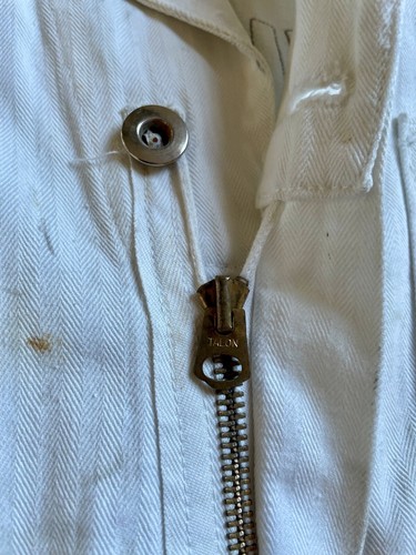 Men's Vintage 1950s Harley Davidson Headlight White Coveralls & Hat Motorcycle - 第 7/23 張圖片