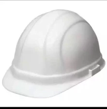 Erb Safety 19951-White Front Brim Hard Hat, Type 1, Class E, Ratchet (6-Point),