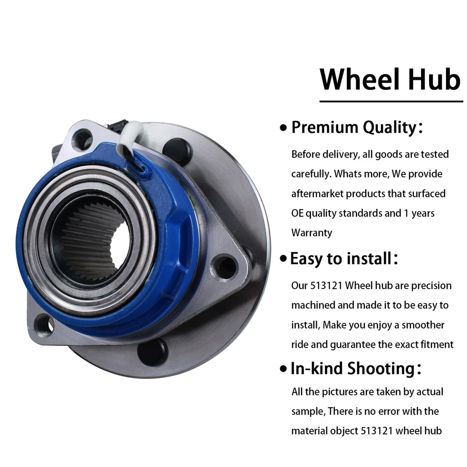 Par (2) Conjunto de cojinete de cubo de rueda delantera para Chevy Impala Buick LeSabre Pontiac Foto 3 de 4