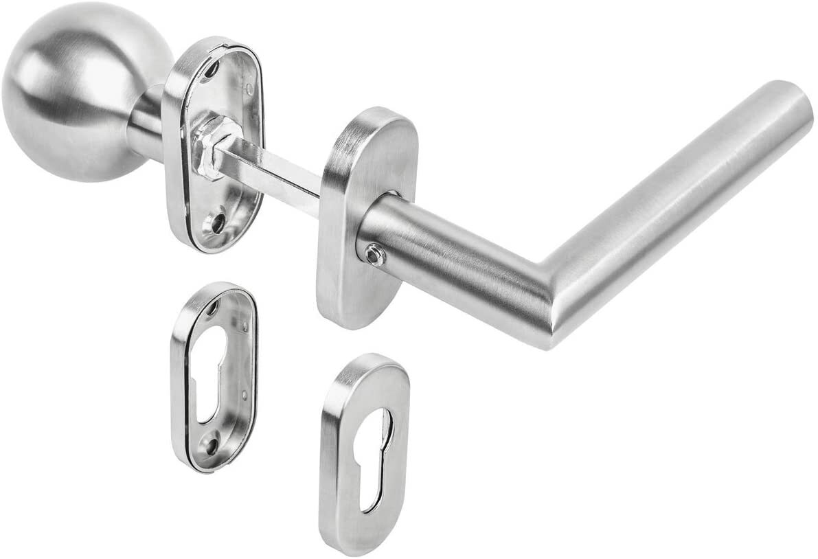 Poignee Pomerol + rosace inox (bloc porte interieur