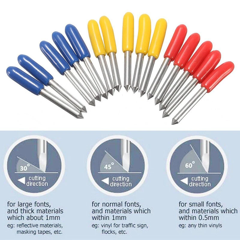 15Stck Plottermesser 30° 45° 60°  Roland Liyu Refine Helo Schneideplotter - Bild 3 von 4