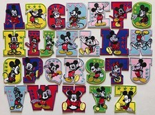 Embroidered Iron on patch Mice on Alphabet Letter Your Choice Height 2.9" AP025H