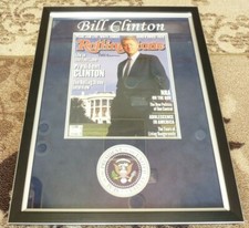 Bill Clinton Signed Autographed Rolling Stone Mag Framed Display JSA Certified