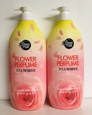 2 Bottles Shower Mate ~ Rose & Cherry Blossom Perfumed Body Wash 31.7 fl oz Each