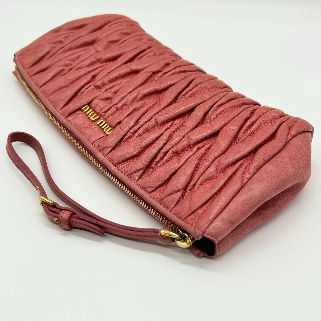 Pochette Miu Miu Matelass marsupio festa tela pelle rosa USATA originale #S2264