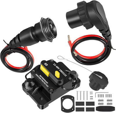 MKR-27 60 AMP Circuit Breaker 1865115 & MKR-28 Trolling Motor Plug and Receptacl