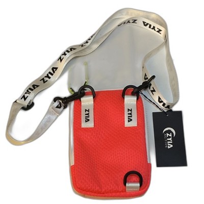 ZYIA Active Hot Pink/White Foam Crossbody Phone Bag for Women with Logo Accents