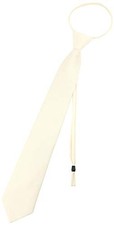 Vesuvio Napoli PreTied Men's Necktie Solid Color Mens Adjustable 3 IN Cream
