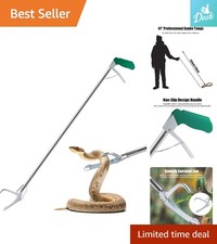 Durable 47" Stainless Steel Snake Tongs - Essential Tool for Reptile Enthusiasts