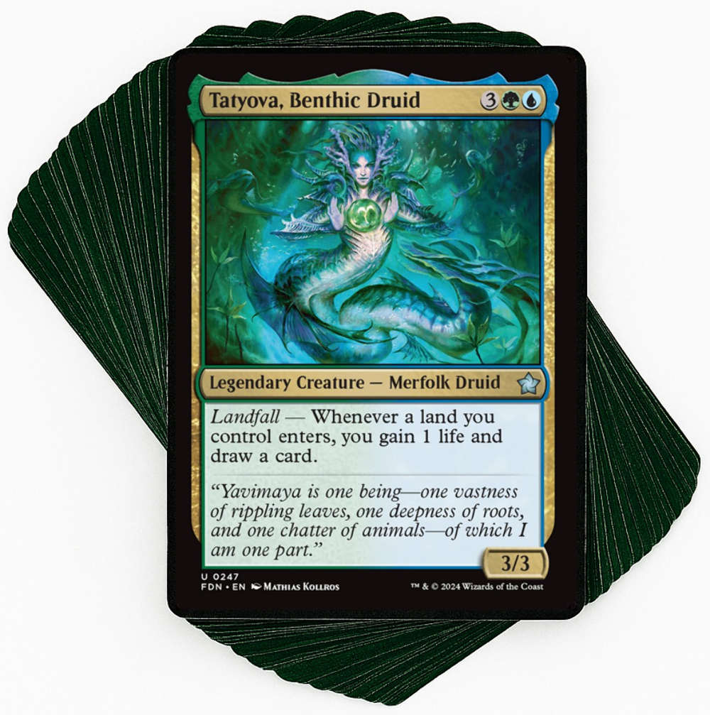 ***Custom Commander Deck*** Tatyova, Benthic Druid - Landfall - EDH Magic  Cards