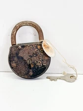 Corbin Lock 10-30-06 Pat with Key WORKS! Vintage Tin? 