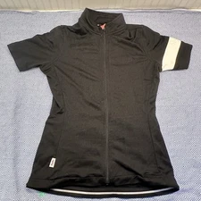 Rapha Jersey Womens Large Black Classic Cycling Merino Wool Pockets VGC