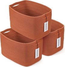 Cotton Rope storage Basket Bins Woven Basket for Organizing Shelves 15X10X9.3" R