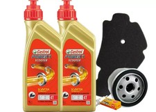 KIT TAGLIANDO APRILIA SCARABEO LIGHT 500 CASTROL 5W40 FILTRO OLIO ARIA CANDELA