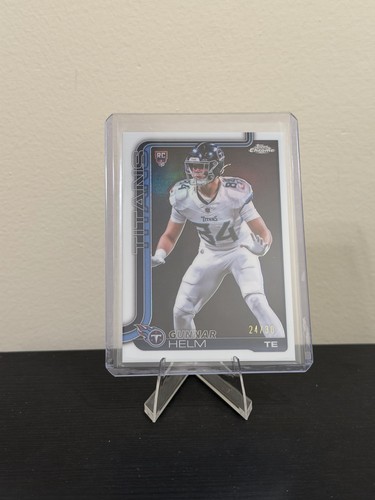Gunnar Helm 2025 Topps Chrome NFL Rookie White Refractor /30 Titans RC Football