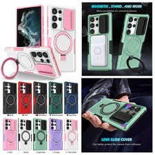 For Samsung S26 S25 S24 Ultra S23 S22 Plus Magsafe Case Shockproof Cover Stand