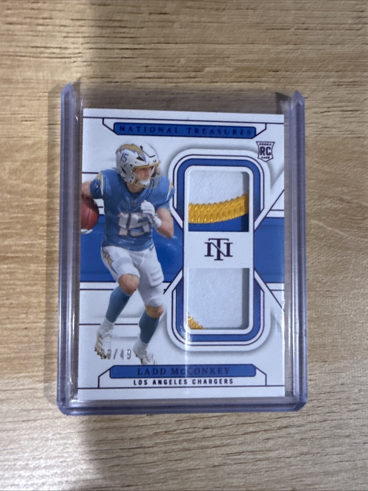 2024 National Treasures Purple Dual Patch  Ladd McConkey RC 39/49 3 Color Patch