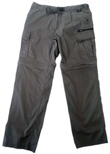 BC Clothing Men's Convertible Cargo Pants Size 32 Gray Hiking Zip Off