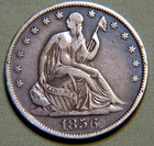 1856 O United States Silver Seated Liberty Half Dollar - Extra Fine - Lot 1358