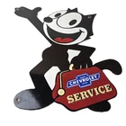 Vintage Chevrolet Porcelain Sign - Service Gas Pump Chevy FELIX Advertising Sign