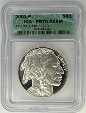 2001 Smithsonian American Buffalo Commemorative Silver Dollar ICG PR70 ‼️DCAM‼️