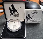 1995 Alaska Mint State Medallion 1 Oz Proof Silver Art Puffins Complete #2