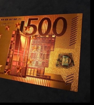 Goldfolie 500  Schein mit Zertifikat 24k Goldfolienschein