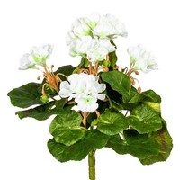 artplants Kunst Blume Geranie Cronvel, Steckstab, Crossdoor, Weiß, 25Cm