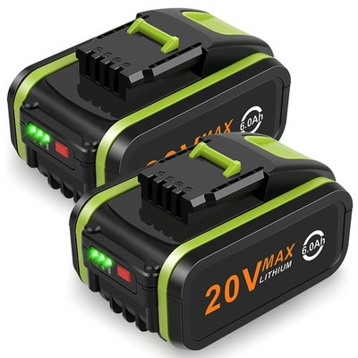 2PCS 6.0Ah Ersatzakku für Worx Akku 20V MAX WA3553 WA3556 WA3551 WX390 WX800