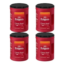 Folgers Classic Roast Ground Coffee, Medium Roast 40.3 oz Each- 4 Pack