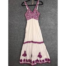 Anthropologie Manuela Embroidered Maxi Dress Purple Embroidered Sleeveles Small