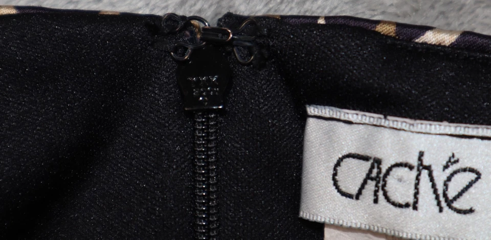 Vestido Cache para mujer 6 estampado de leopardo ceñido al cuerpo correa de espagueti acanalado hecho en EE. UU. Foto 4 de 4