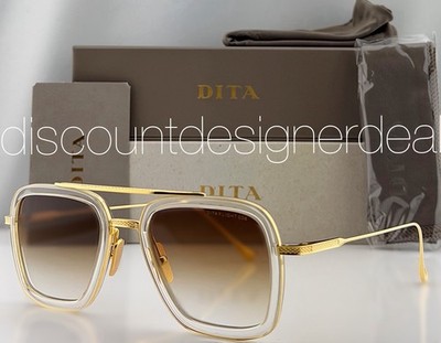DITA Flight 006 Sunglasses Clear Gold Frame Brown Gradient 52mm 7806-L-CLR-GLD