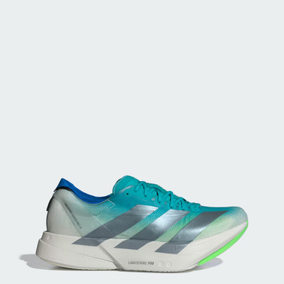 Adizero Adios Pro 4 Laufschuhe in Hi-Res Aqua/Iron Metallic/Grey One