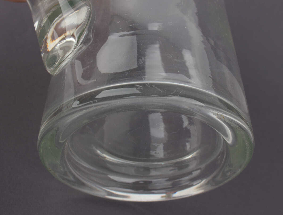 Antiker Bierkrug Glaskrug mit Porzellandeckel  'Zum Andenken' um 1900