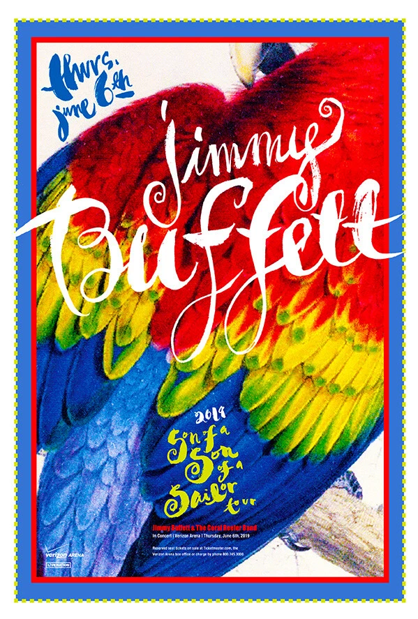 Jimmy Buffett and the Coral Reefers - Little Rock - Tour 2019 - Concert Poster