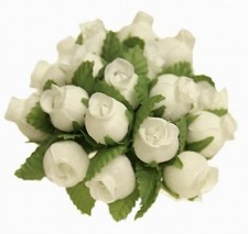 144 Miniature Poly Rose Silk Favor Flower Pick Wedding Shower - Ivory