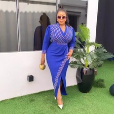 African Dashiki Abaya Women Kaftan Maxi Dress Bodycon Evening Cocktail Ball Gown