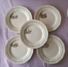 5 ASSIETTES PLATES 2 CREUSES ANCIENNES DIGOIN SARREGUEMINES MODELE CALVADOS