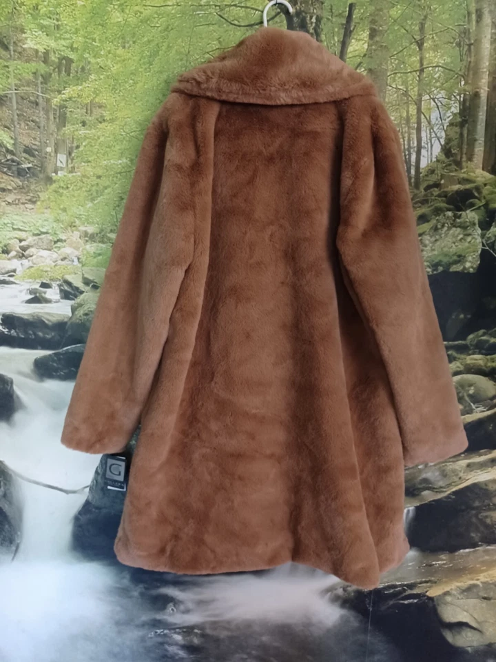  Abrigo Gallery Mujer Piel Sintética Peso Medio Imitación Piel XL Coñac GK2311M ¡NUEVO CON ETIQUETAS Tan Suave!! Foto 2 de 4