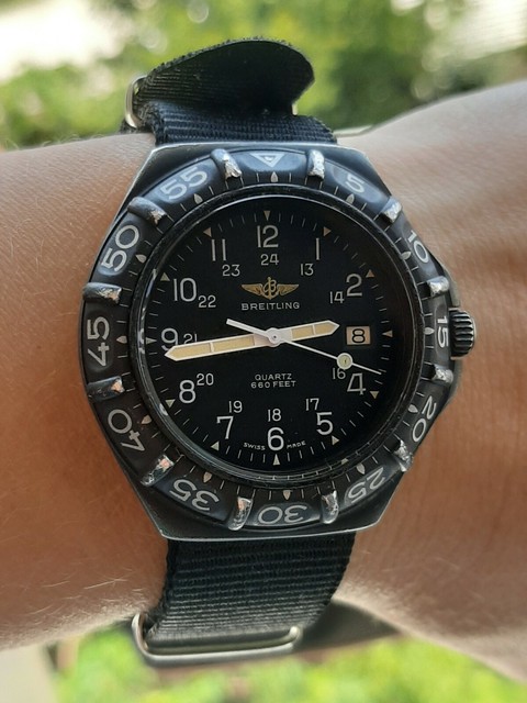 Breitling Military Colt Watch 80180 Black PVD Quartz 38mm Swiss - Full Set  | eBay